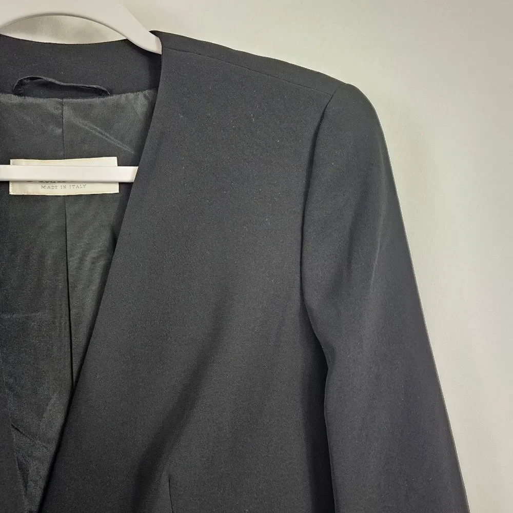 MaxMara Single Breasted Drape Lapel Blazer in Black - Size 10